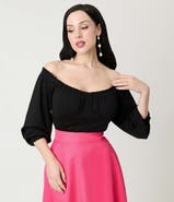 Unique Vintage Peasant Sleeve Blouse