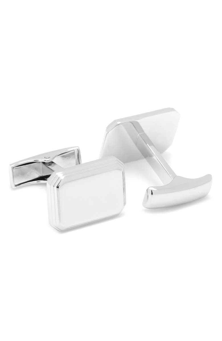 Cufflinks, Inc. Engravable Rectangle Sterling Silver Cuff Links, Alternate, color,