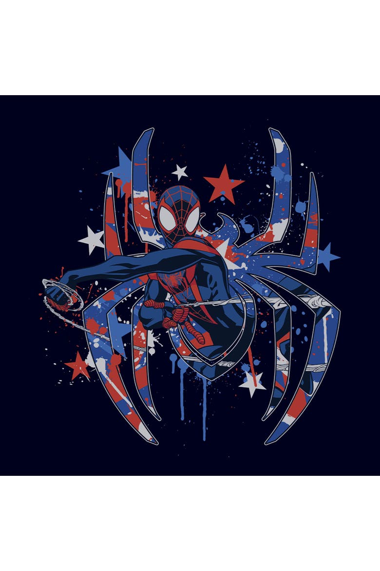 Men's Marvel Patriotic Spider Logo  Graphic T-Shirt, Alternate, color, Navy Blue