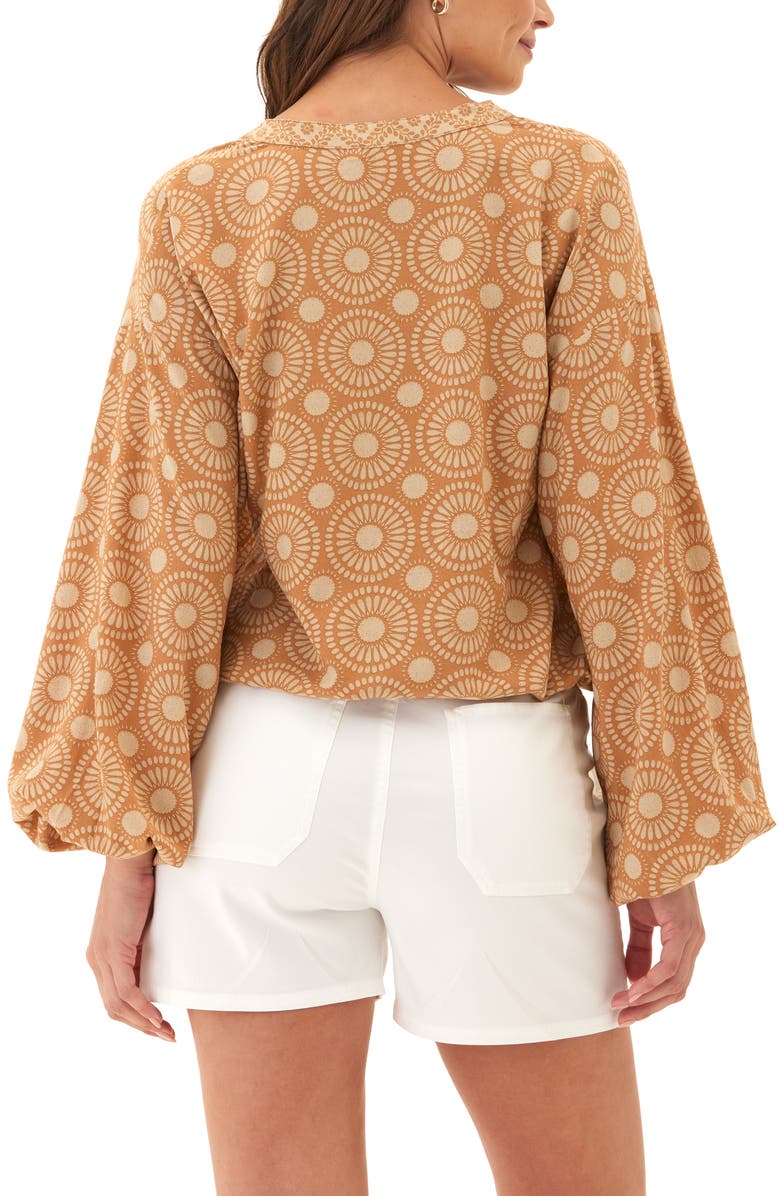 Threads 4 Thought Medallion Print Balloon Sleeve Top, Alternate, color, 