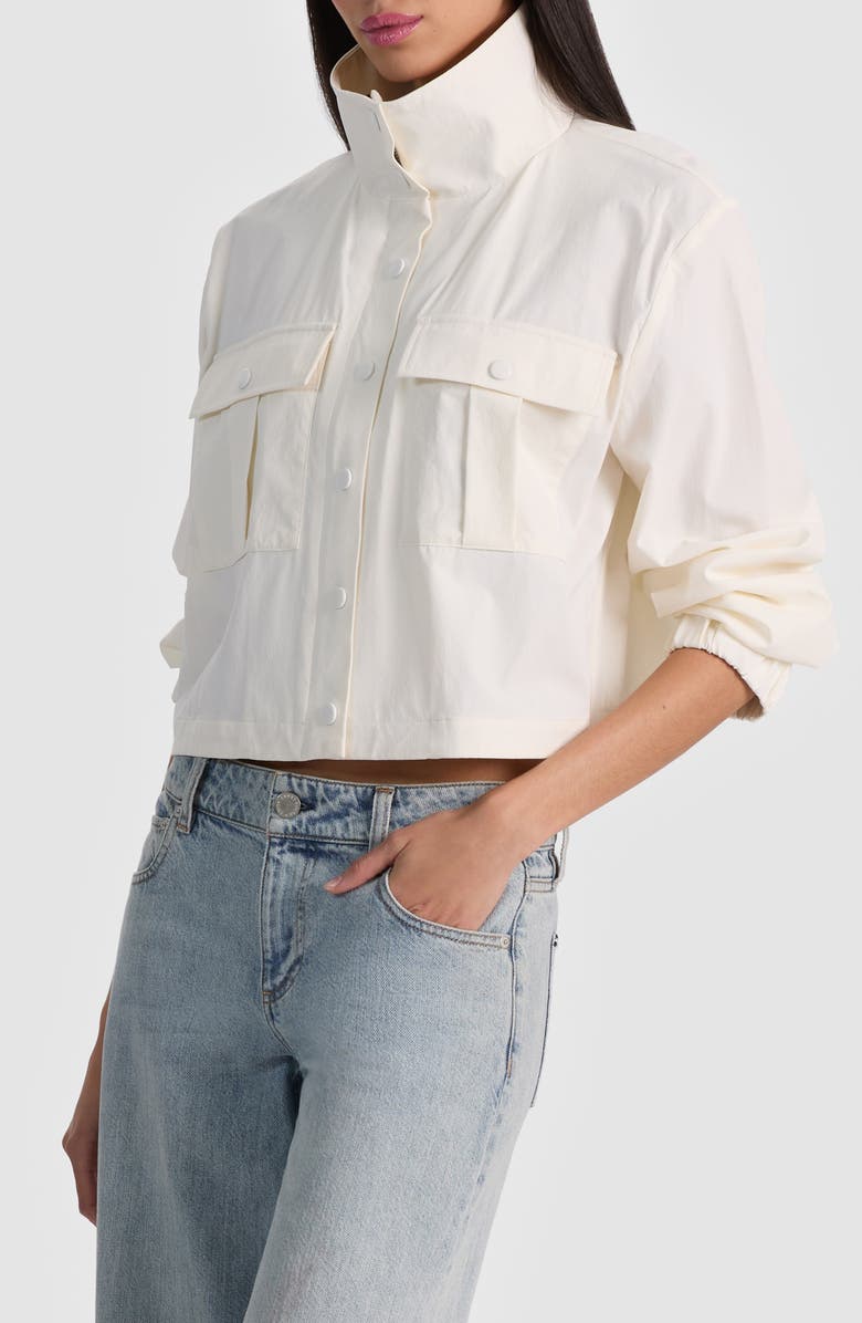 Alice + Olivia James Crop Jacket, Alternate, color, Off White