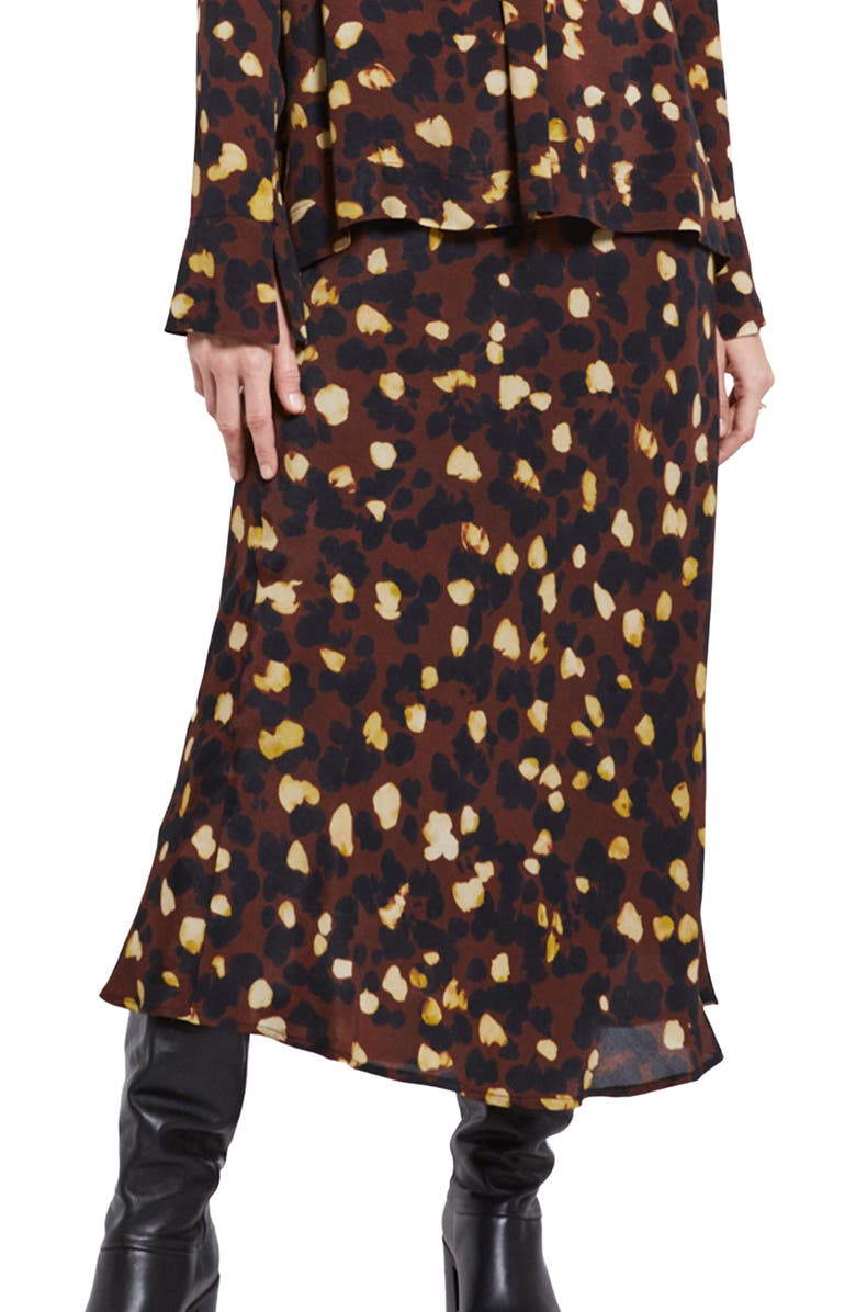 ottod'Ame Fluid Viscose Long Skirt, Main, color, Brown