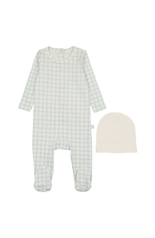 Pouf Grid Footie In Blue