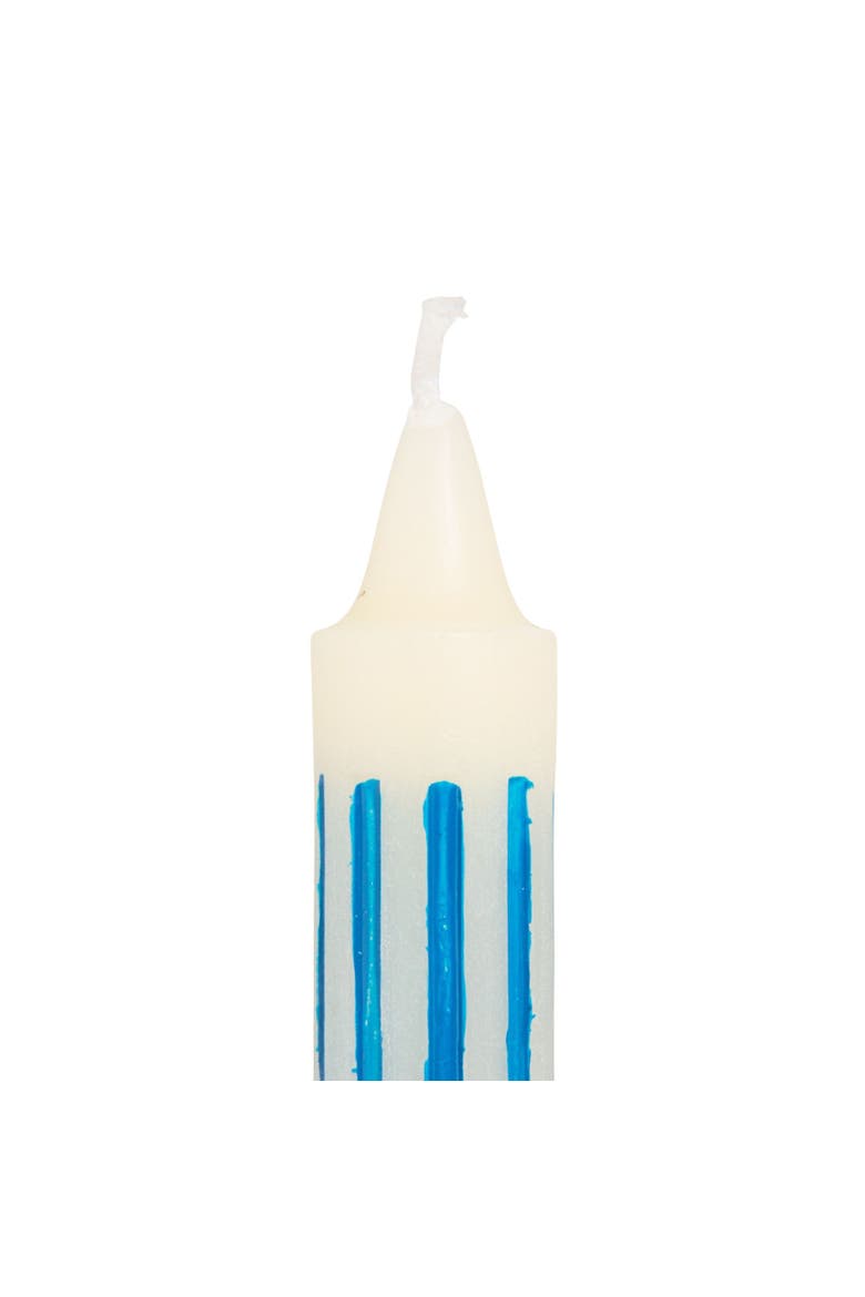 2-Piece Unscented Vertical-Striped Taper Candles, Alternate, color, Blue