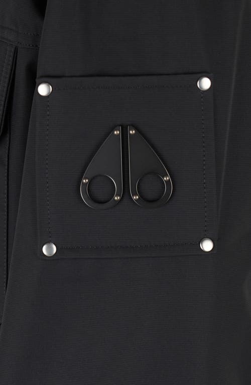 Moose Knuckles Jacques Water Repellent Shirt Jacket In Black