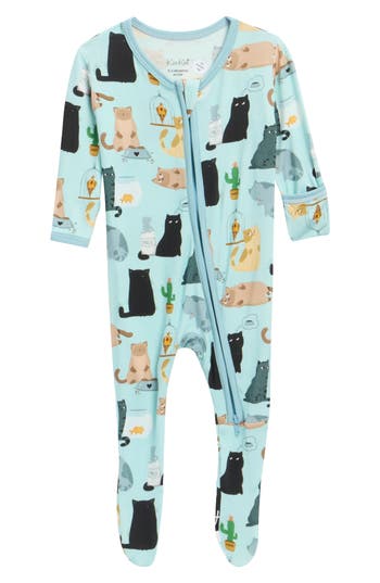 Kickee Pants Kids'  Two-way Zip Footie In Green