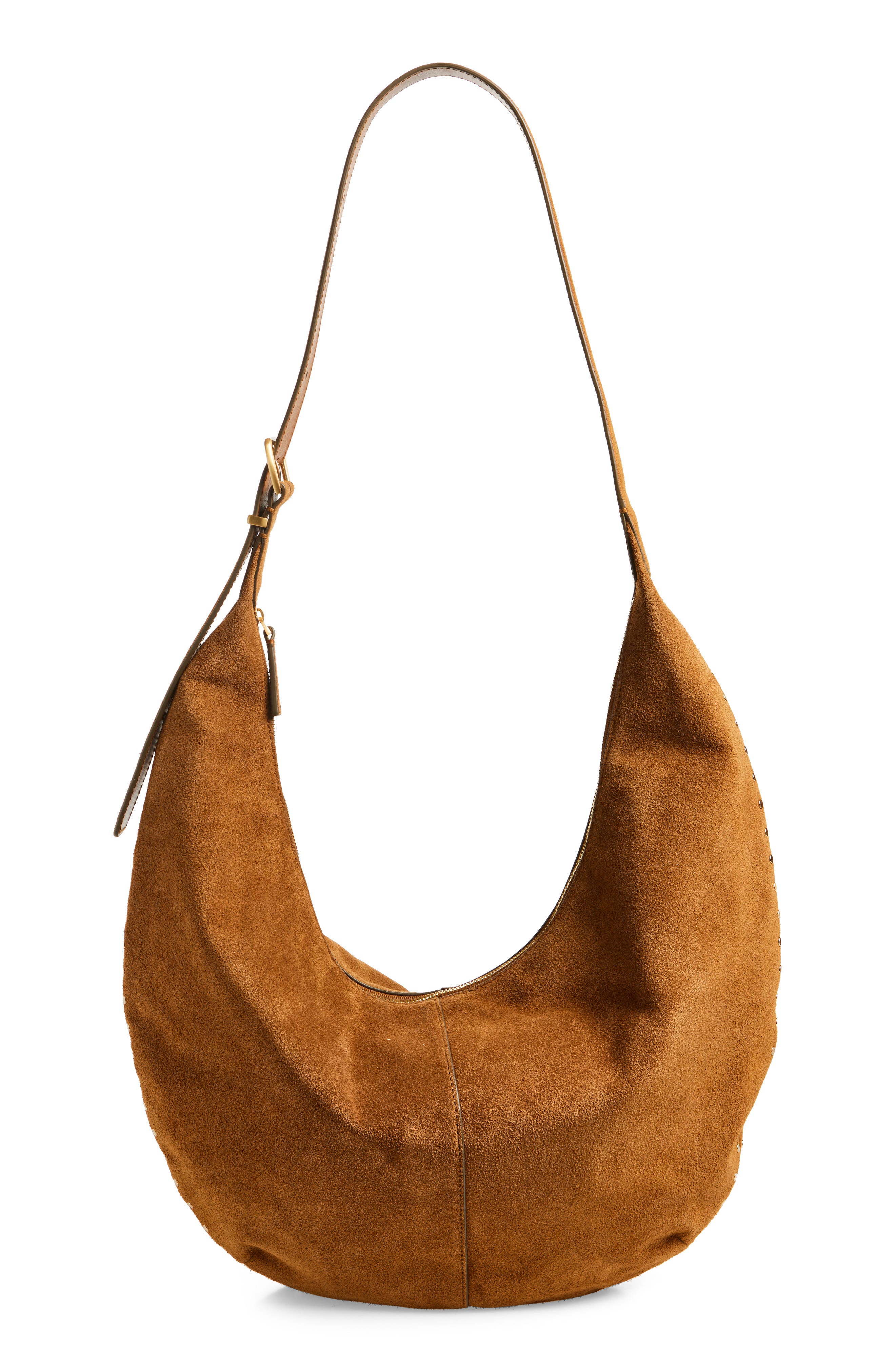 Madewell The Essential Curve Shoulder Bag, Main, color, Aged Cognac