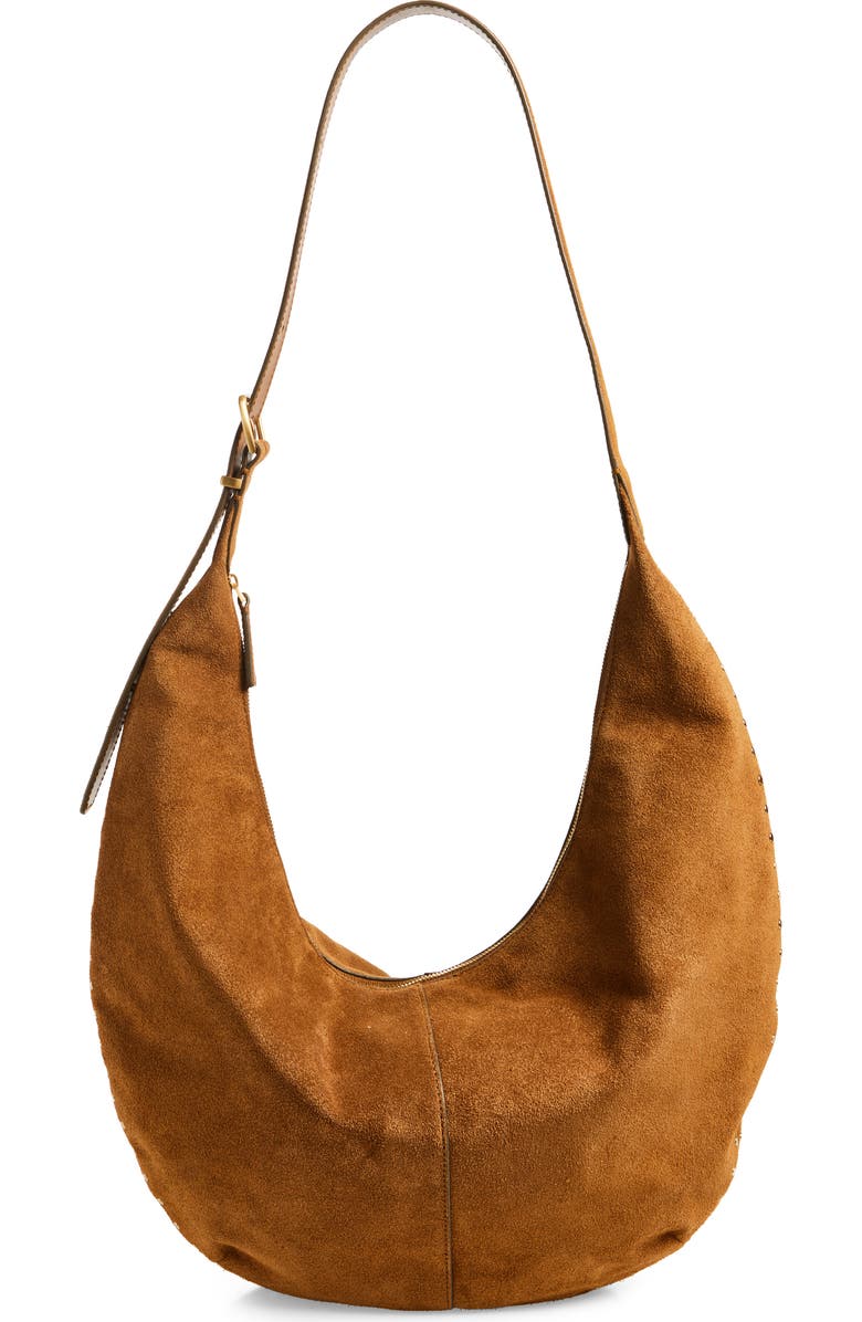 Madewell The Essential Curve Shoulder Bag, Main, color, Aged Cognac