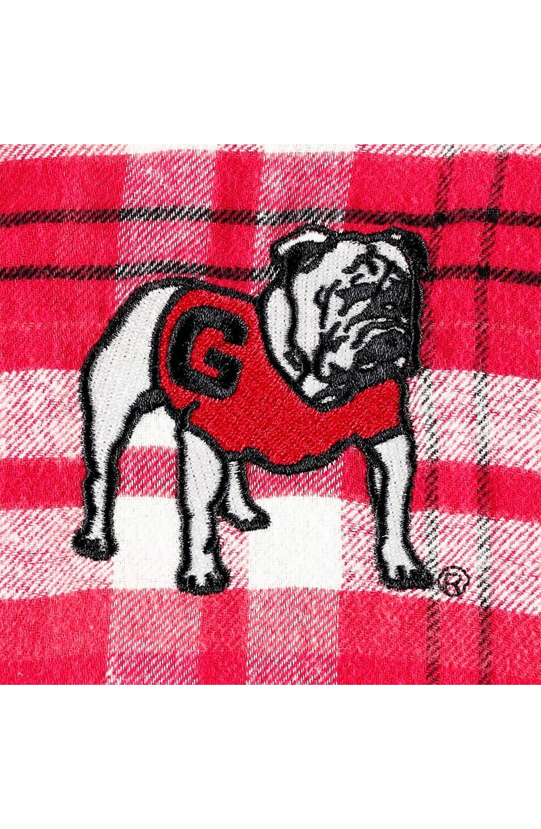 PROFILE Women's Red/Black Georgia Bulldogs Plus Size Mainstay Plaid Henley Raglan Pullover Hoodie, Alternate, color, 