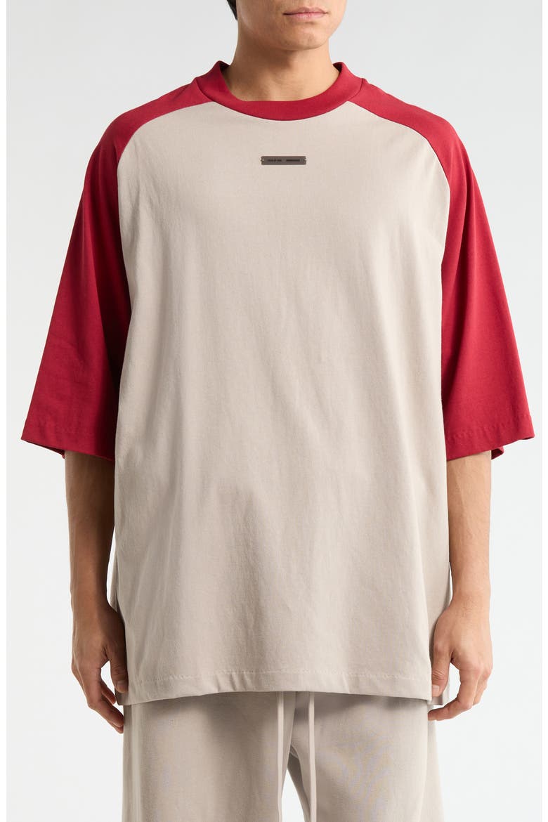 Cotton Baseball T-Shirt, Main, color, SMOKE GREY / CRIMSON