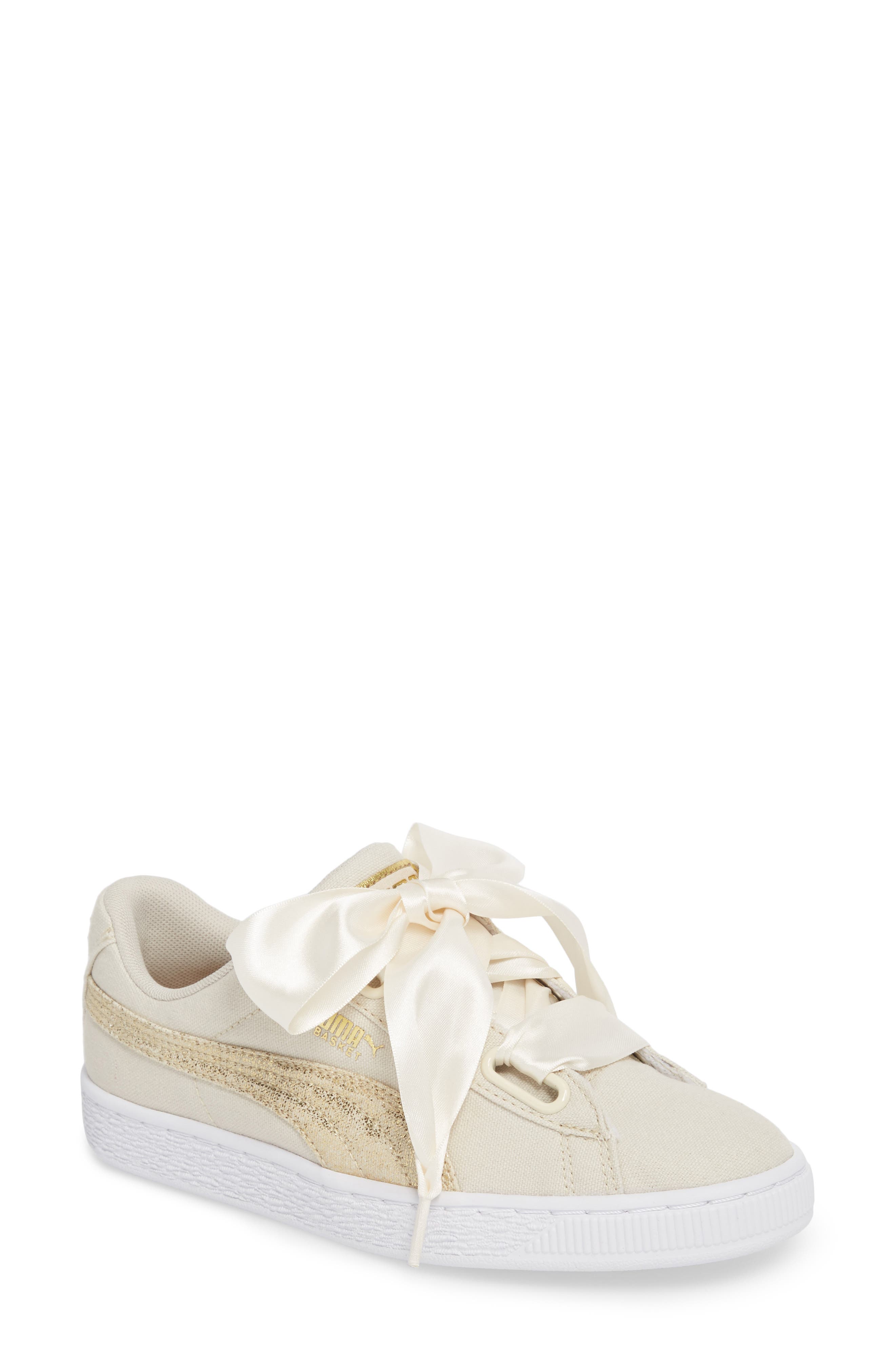 Basket Heart Sneaker, Main, color, BIRCH/ WHITE/ TEAM GOLD