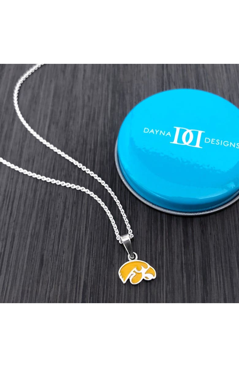 DAYNA DESIGNS Iowa Hawkeyes Enamel Small Pendant Necklace, Alternate, color, Silver
