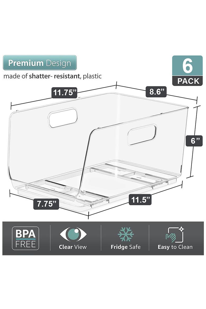 6-Pack Stackable Open Front Bins, Alternate, color, NO COLOR