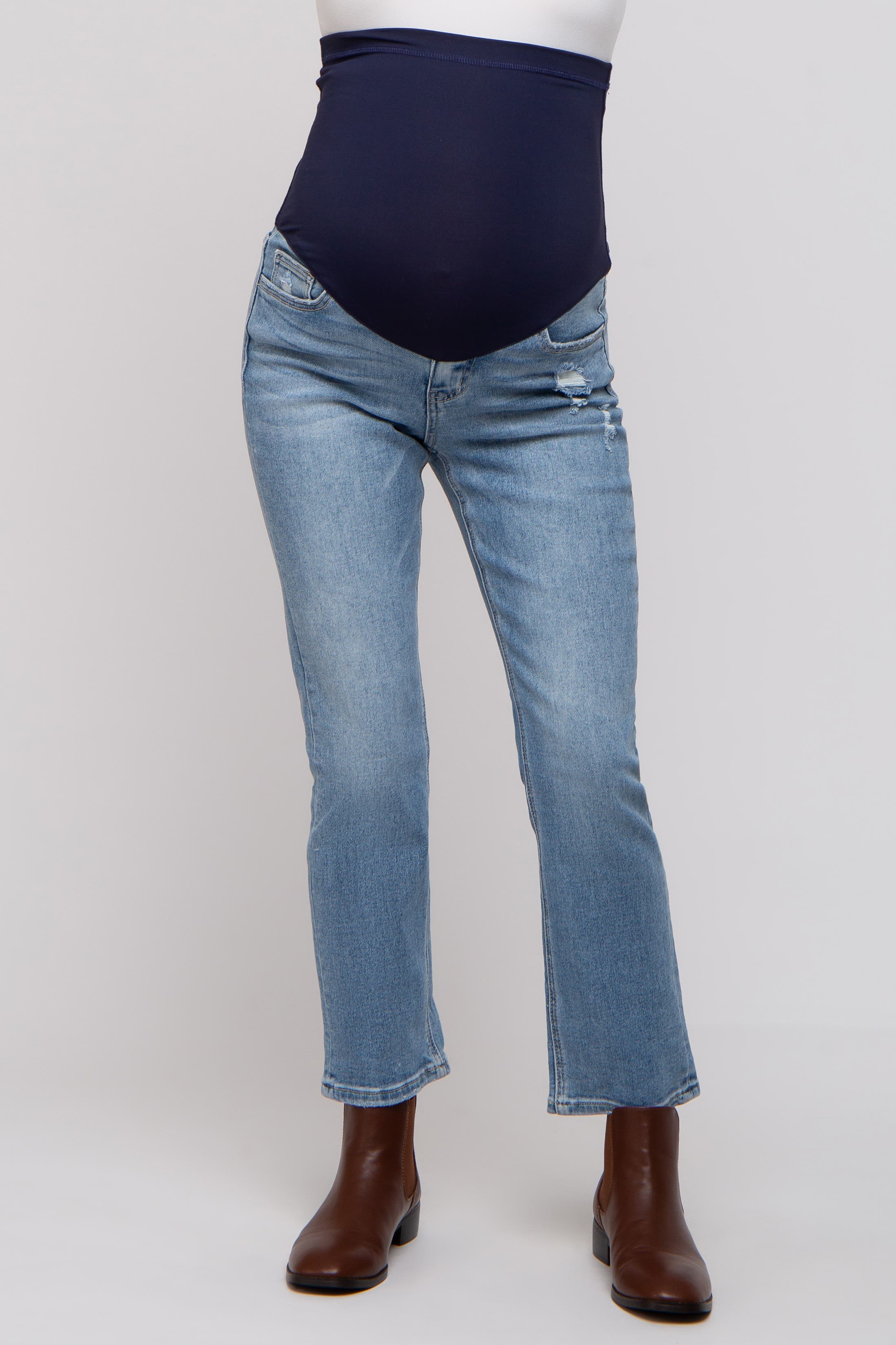Distressed Crop Maternity Jeans - image 2