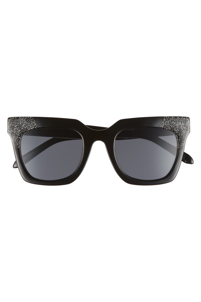 Riley 50mm Cat Eye Sunglasses, Alternate, color, BLACK/ SMOKE