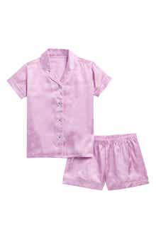 Juicy Couture Kids' Logo Jacquard Two-Piece Satin Short Pajamas
