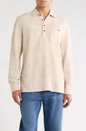 Tommy Bahama Bella Bay Long Sleeve Textured Cotton Blend Pocket Polo