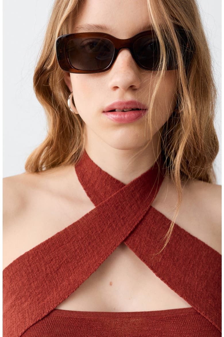 Double Breasted Halter Top, Alternate, color, MAROON