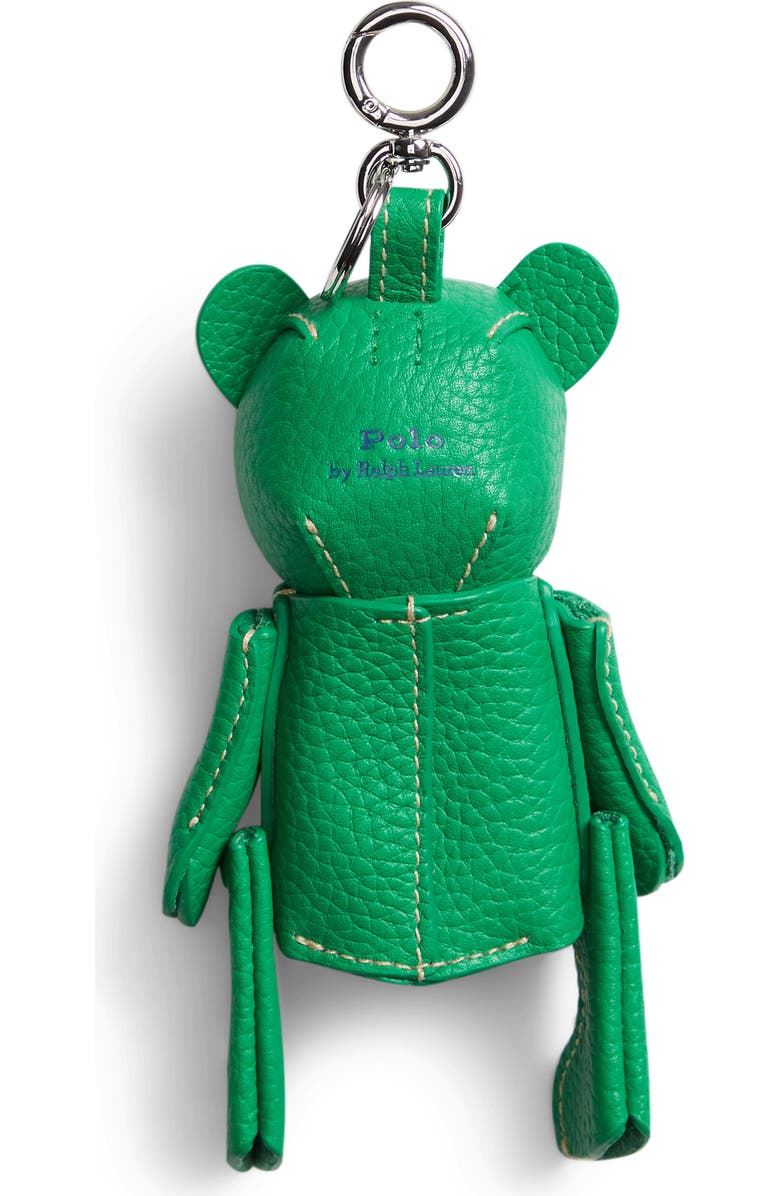 Polo Ralph Lauren Pebble Leather Polo Bear Charm, Alternate, color, Parrot