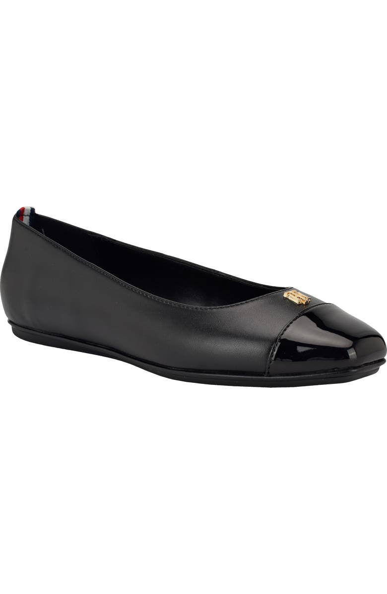 Tommy Hilfiger Bekim Cap Toe Flat, Main, color, Black