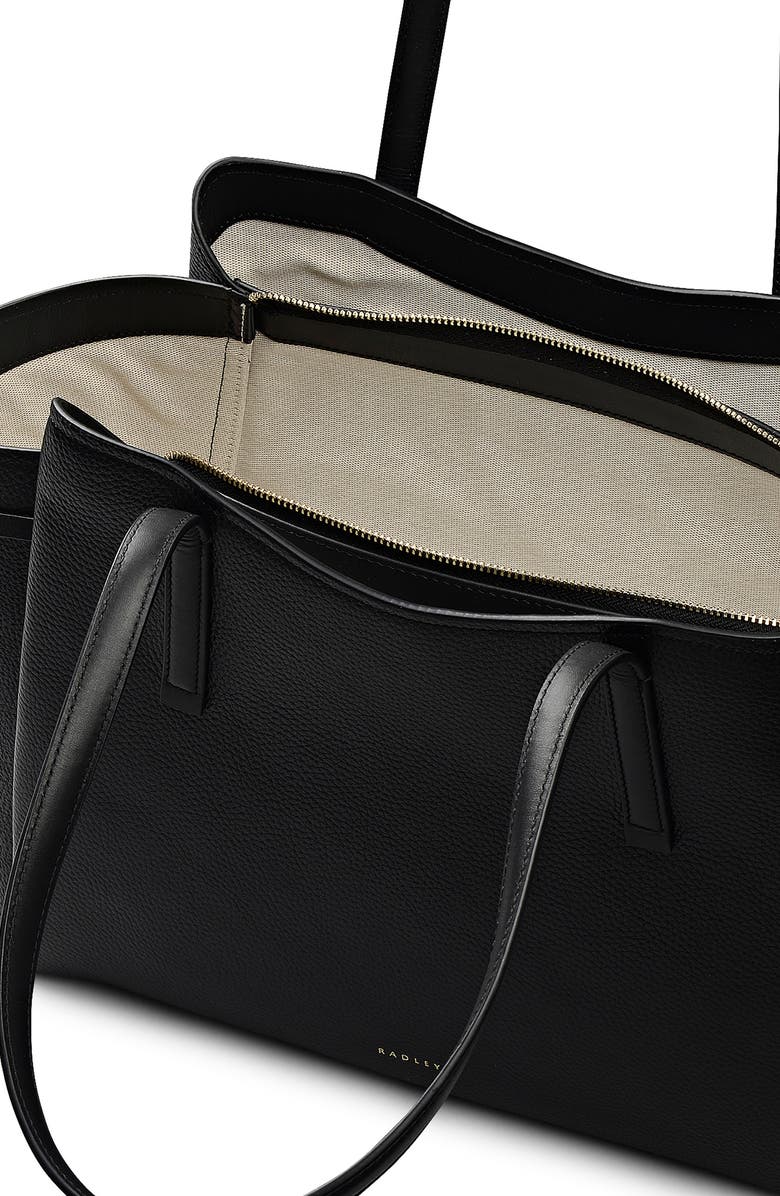 Radley Blake Gardens Large Leather Satchel, Alternate, color, Black