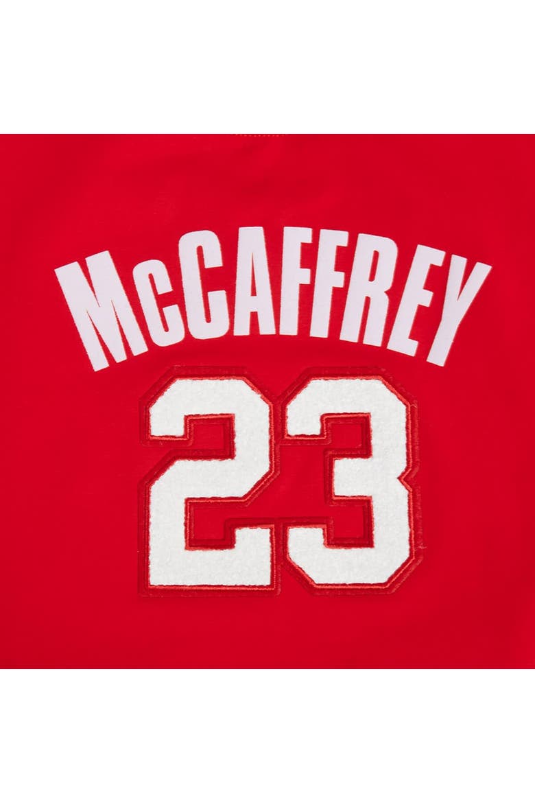 Women's Pro Standard Christian McCaffrey Scarlet San Francisco 49ers Player Name & Number Cropped Boxy T-Shirt, Alternate, color, Scarlet