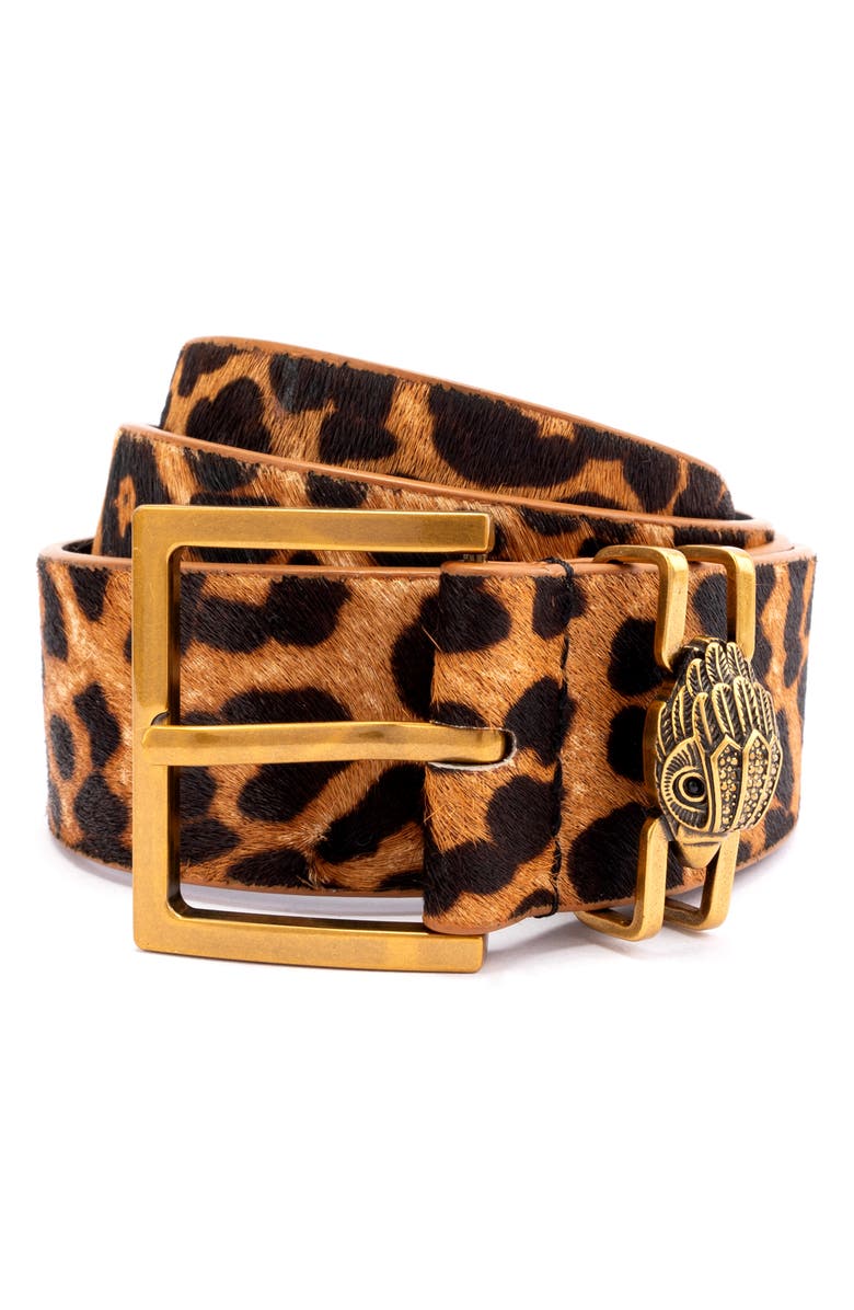 Kurt Geiger London Genuine Calf Hair Eagle Buckle Belt, Alternate, color, 