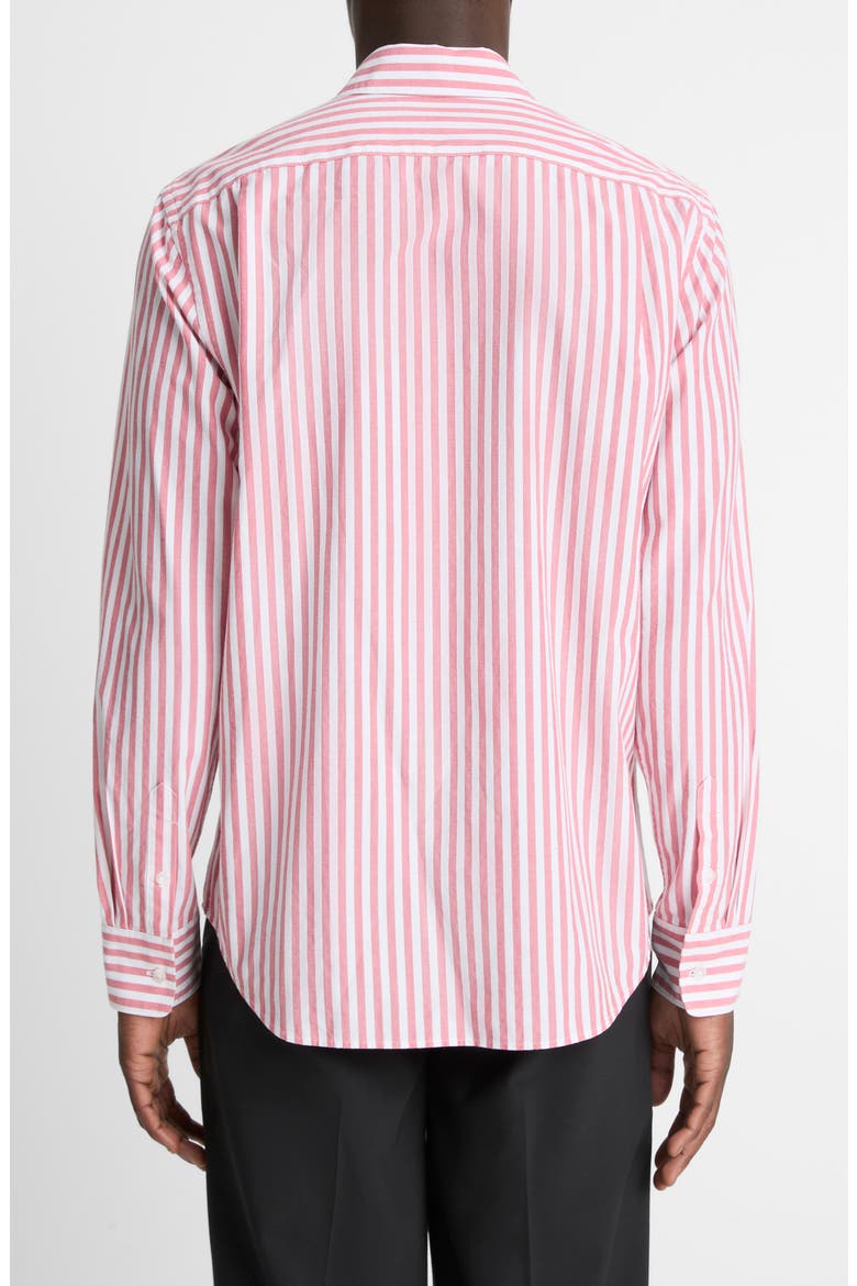 Stripe Classic Fit Button-Up Shirt, Alternate, color, CORAL RED/ OPTIC WHITE