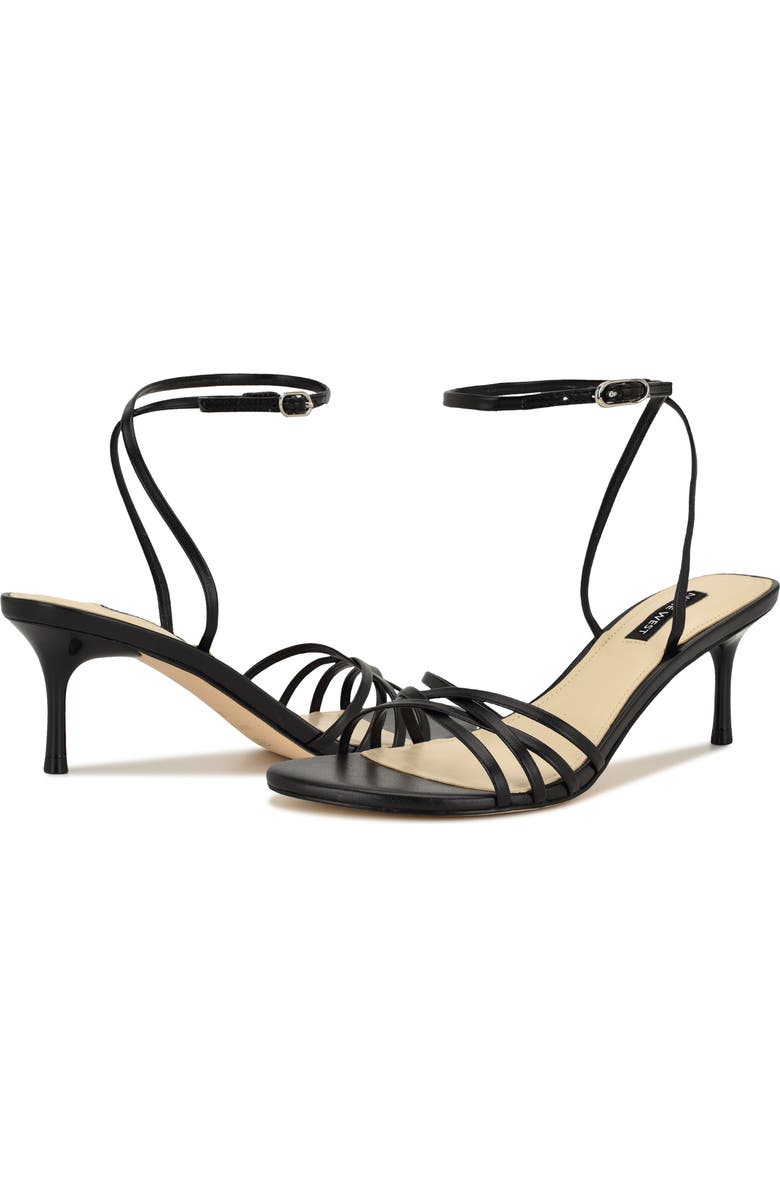 Nine West Gazey Ankle Strap Sandal, Alternate, color, Black