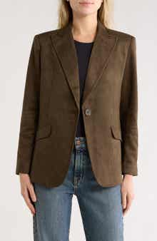 Faux Suede Blazer