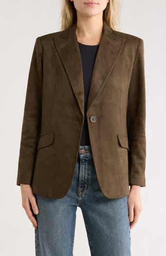 Faux Suede Blazer