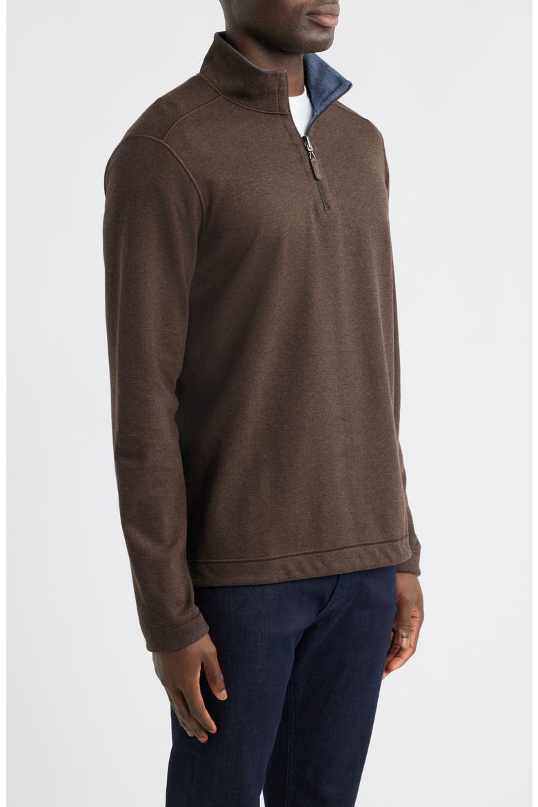 Icon Reversible Quarter Zip, Alternate, color, BROWN/ BLUE