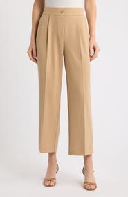 AK ANNE KLEIN Pleated High Waist Wide Leg Pants