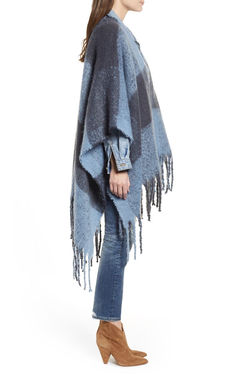 Free People Hampton Plaid Fringe Ruana, Alternate, color, 