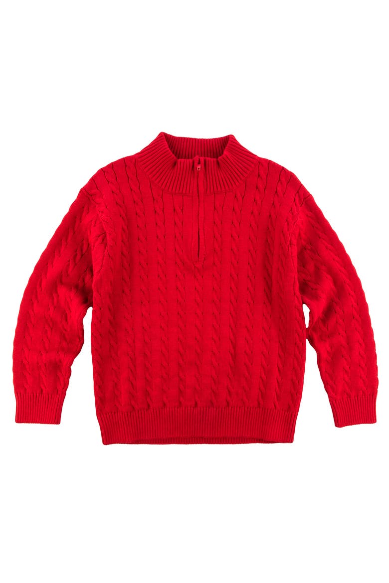 Cable Knit Sweater, Alternate, color, Red