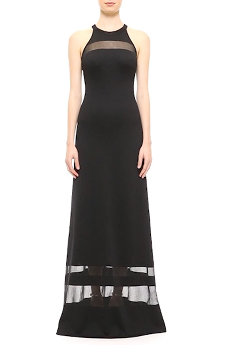 St. John Collection Transparent Stripe Shine Milano Knit Gown, Alternate, color, 