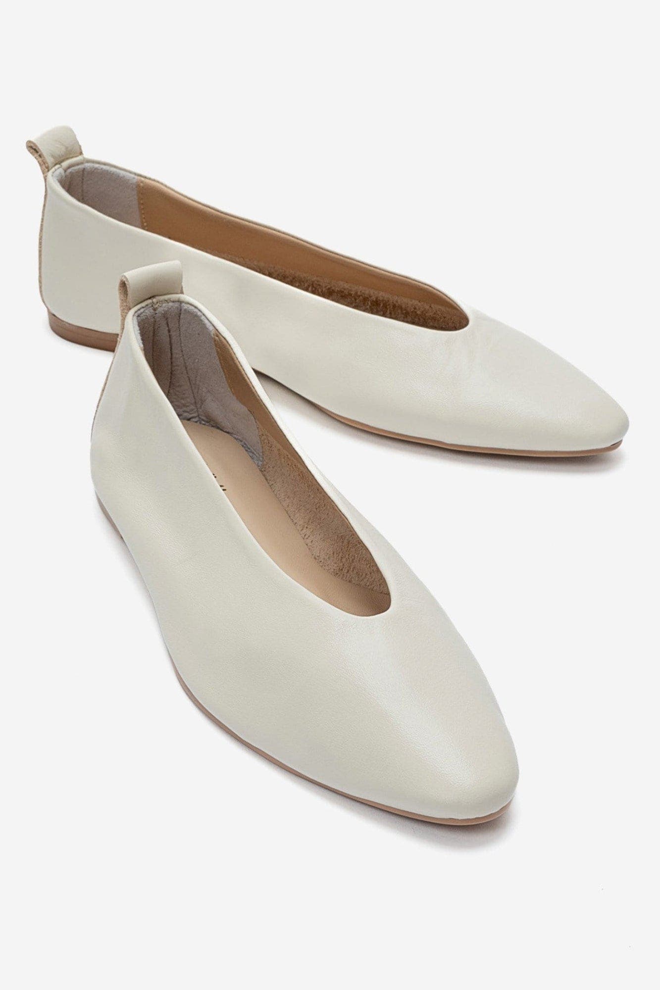 Jenas Leather Ballet Flat, Alternate, color, Ecru
