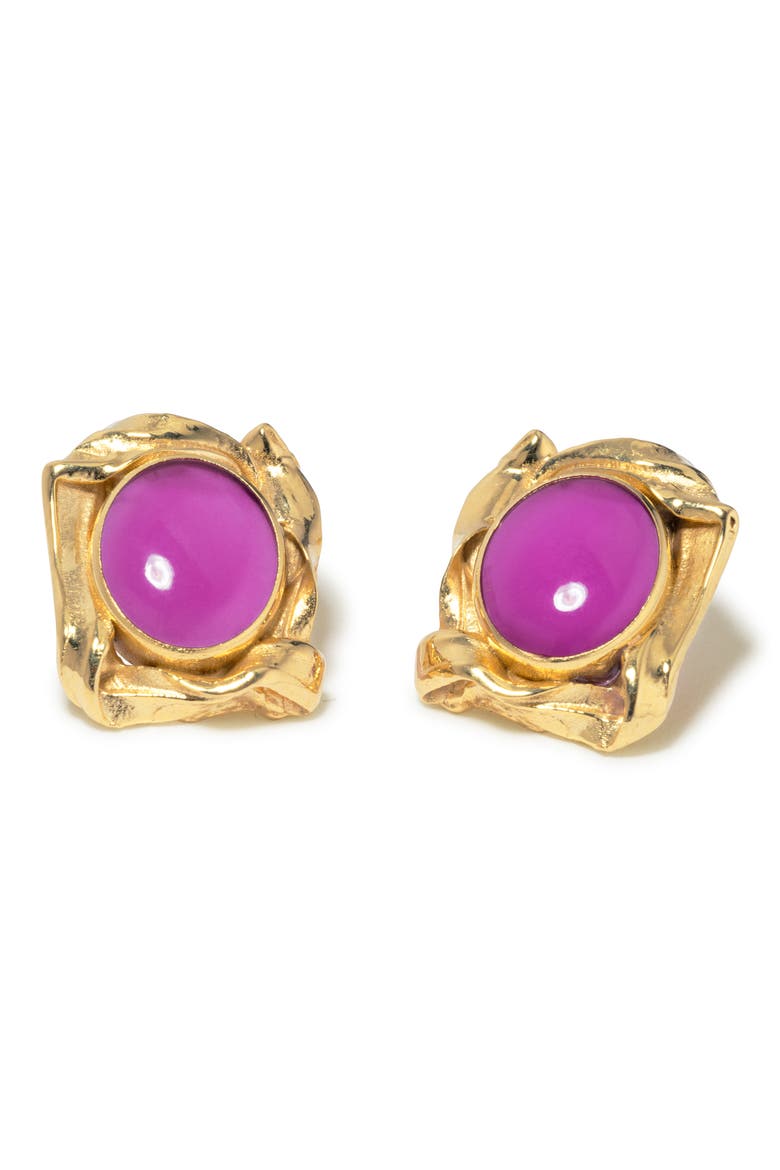 Resin Stud Earrings, Alternate, color, PINK