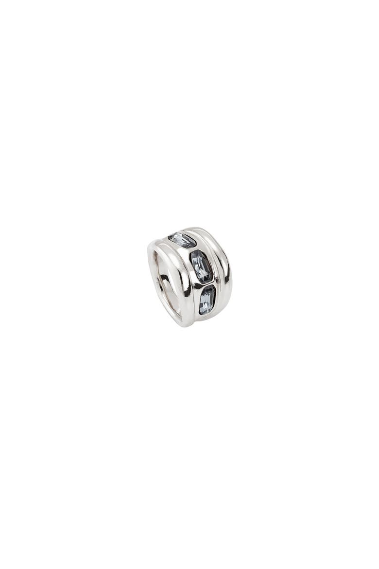 Triple Grey Crystal Ring, Alternate, color, Silver