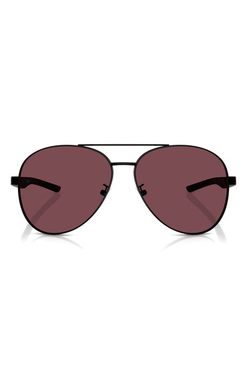 60mm Mirrored Pilot Sunglasses