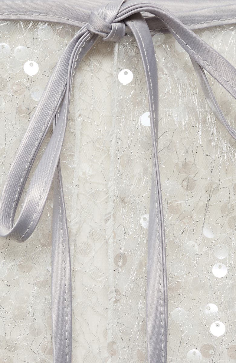 MANGO Sequin Beach Wrap Skirt, Alternate, color, Ice Grey