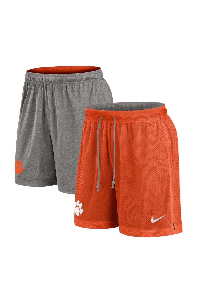 Nike Men's Nike Orange/Heather Gray Clemson Tigers Player Reversible Shorts, Alternate, color, 
