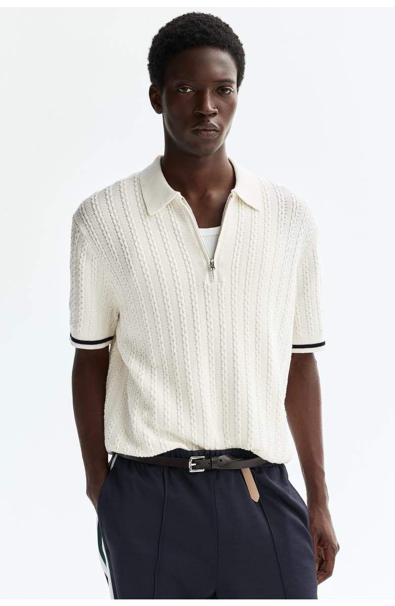 H&M Relaxed Fit Cotton Polo Shirt, Alternate, color, White