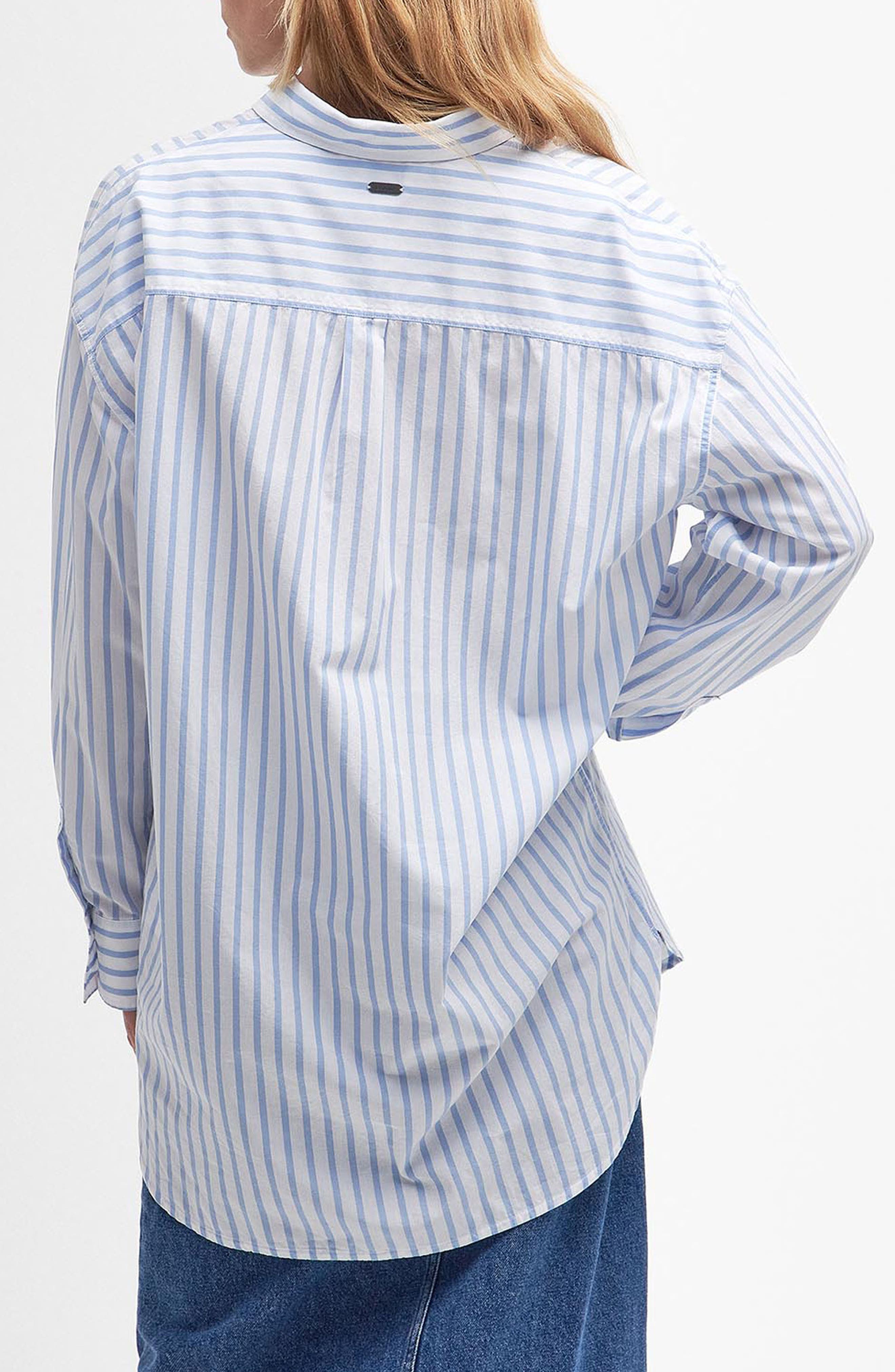 Nicola Stripe Cotton Button-Up Tunic - image 4