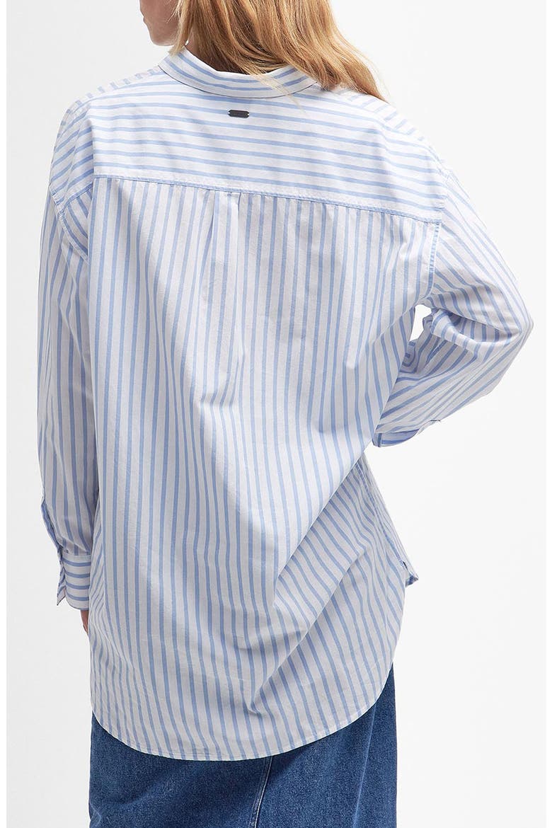 Nicola Stripe Cotton Button-Up Tunic, Alternate, color, WHITE/BLUE STRIPE