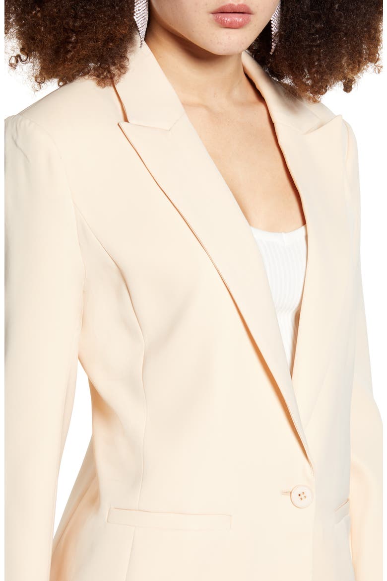 Tailored Single Button Blazer, Alternate, color, IVORY