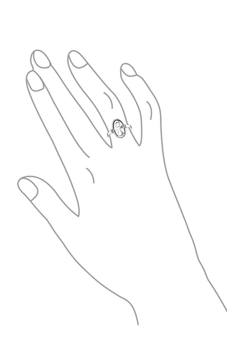 BLING JEWELRY Key of Life Sterling Silver Ankh Signet Ring, Alternate, color, Silver