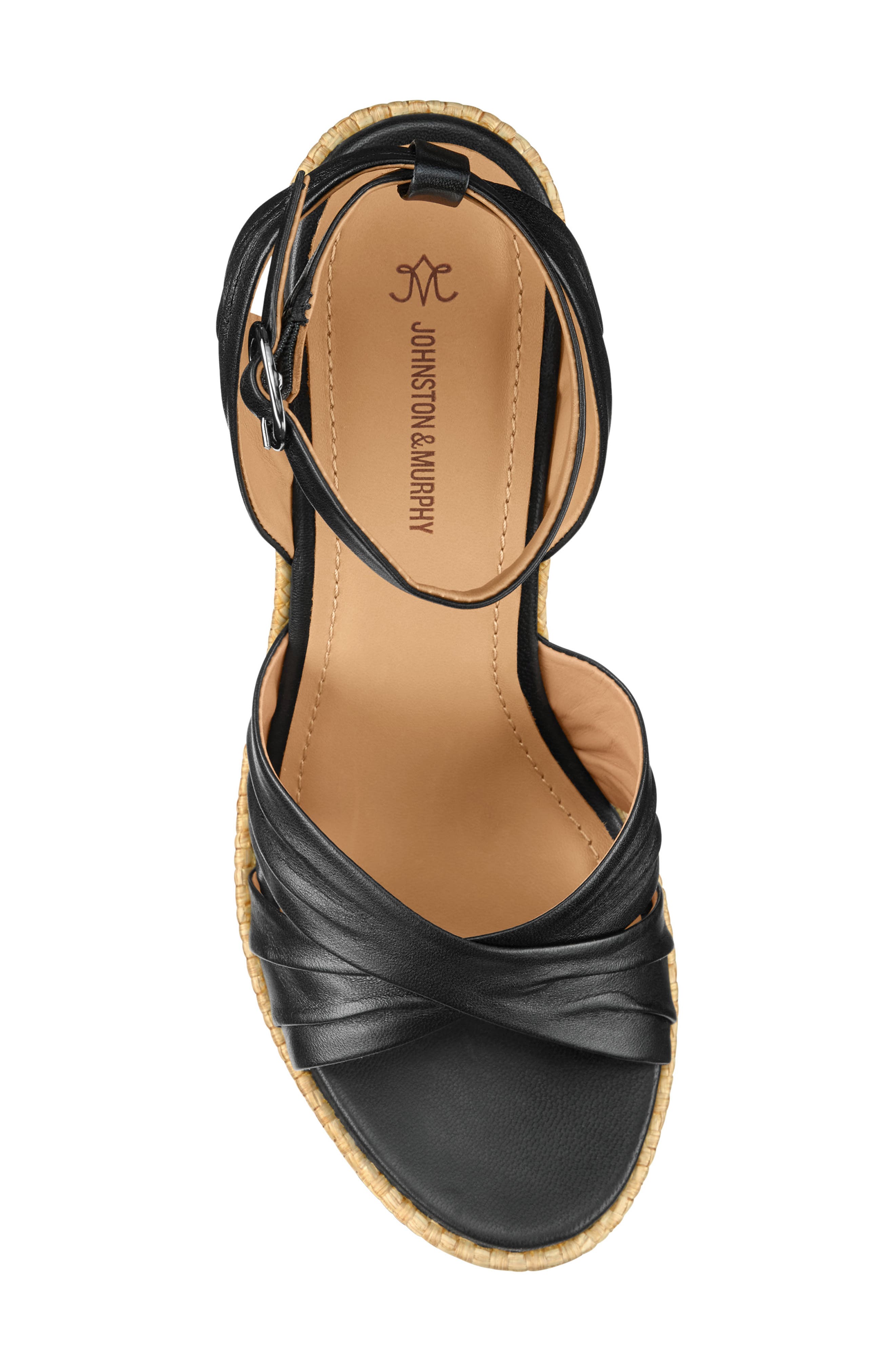 Marcia Platform Wedge Sandal, Alternate, color, BLACK GLOVE LEATHER