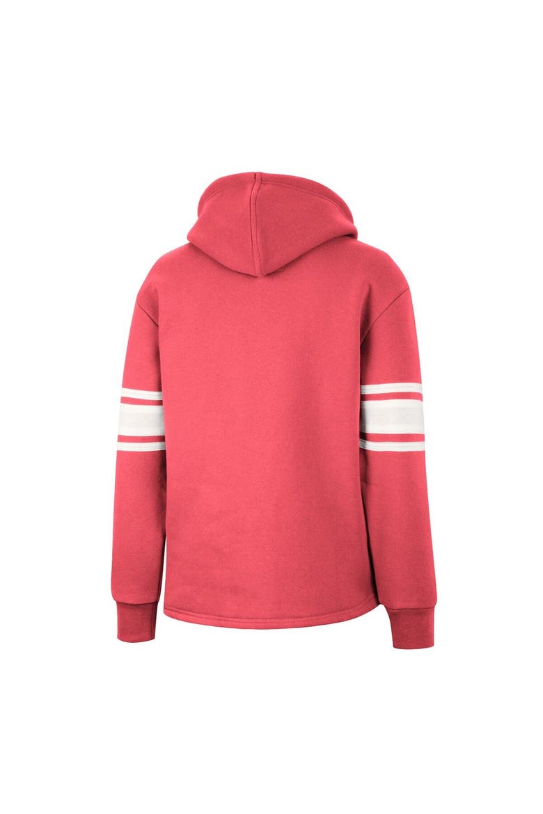 Women's Colosseum Scarlet Nebraska Huskers Mia Striped Full-Snap Hoodie Jacket, Alternate, color, Scarlet