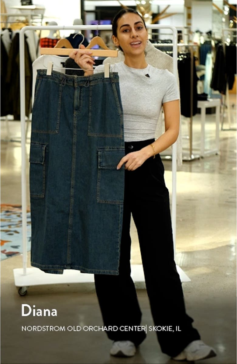 Parachute Denim Cargo Midi Skirt, sales video thumbnail